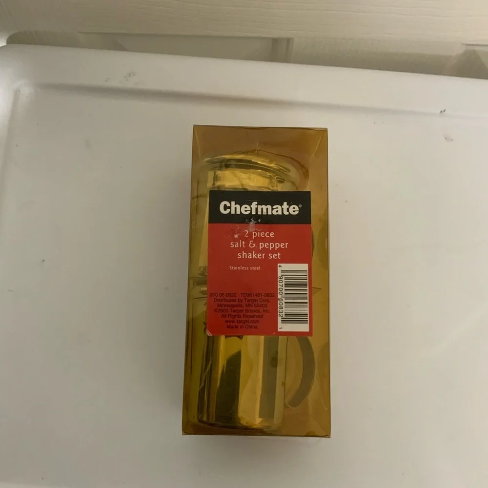 NWT Chefmate Stainless Steel Salt & Pepper Shaker Set